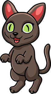 可爱黑猫卡通形象