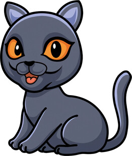 可爱黑猫卡通形象