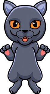 可爱黑猫卡通形象