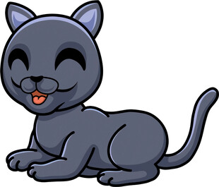 可爱黑猫卡通形象