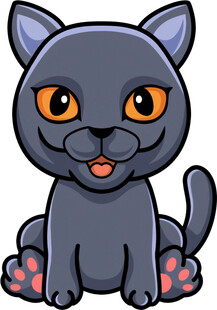 可爱黑猫卡通形象