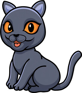 可爱黑猫卡通形象