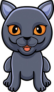 可爱黑猫卡通形象