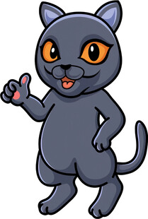 可爱黑猫竖大拇指