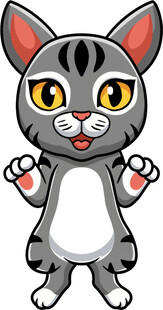 可爱站立猫咪卡通形象