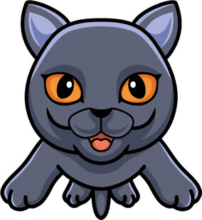 可爱黑猫卡通形象