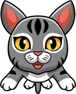 可爱灰猫卡通形象