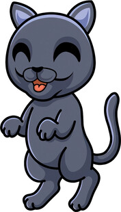 可爱黑猫卡通形象