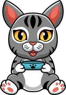 玩游戏的可爱猫咪