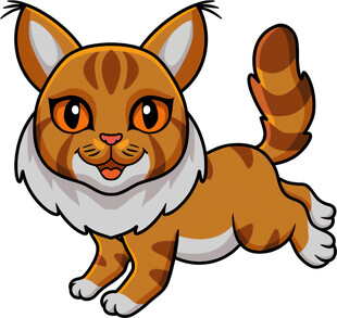 奔跑的可爱斑纹小猫