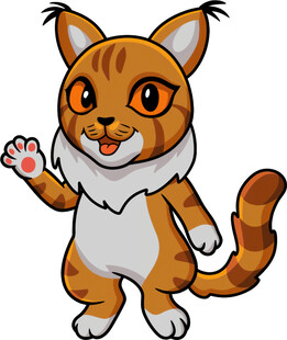 可爱猫咪挥手打招呼