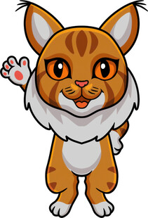 可爱招手猫咪卡通形象