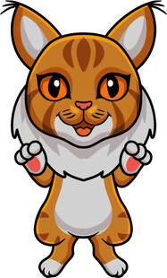 可爱卡通猫咪张开双爪