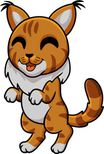 可爱站立猫咪卡通形象