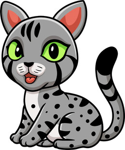 可爱斑点小猫卡通形象