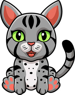 可爱卡通小猫坐立形象