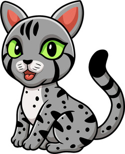 可爱斑点小猫卡通形象