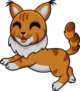 欢快跳跃的卡通小猫