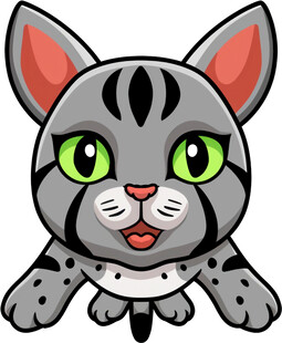 可爱灰猫卡通形象