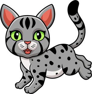 可爱斑点小猫卡通形象