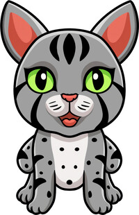 可爱斑纹小猫卡通形象