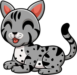 可爱斑点小猫卡通形象