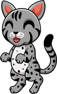 可爱斑点小猫欢快起舞