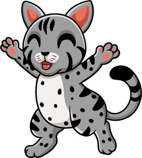 可爱斑点小猫欢乐起舞