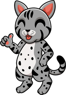 可爱卡通猫竖大拇指