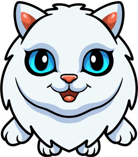 可爱白猫咪卡通形象