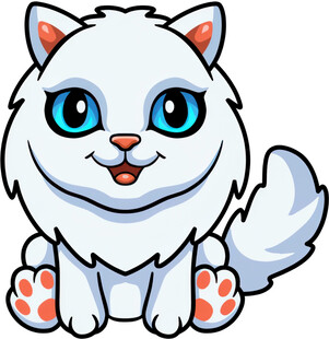 可爱白猫咪卡通形象