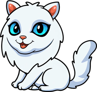 可爱白猫咪卡通形象