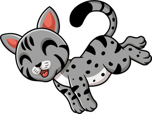 跳跃的斑点小猫