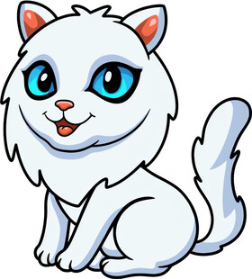 可爱的卡通小白猫