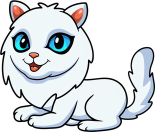 可爱白猫咪卡通形象