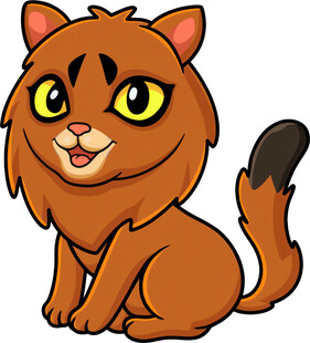 可爱的棕色猫咪卡通形象