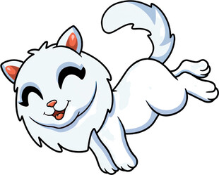 跳跃的可爱小白猫