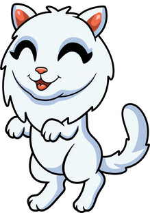 可爱白猫咪开心站立