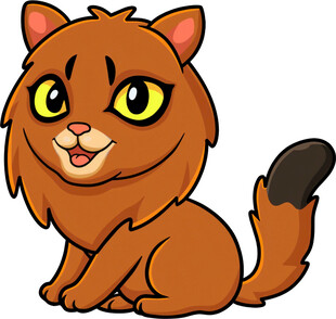 可爱棕色猫咪卡通形象