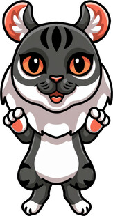 可爱卡通小猫欢快招手