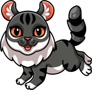 奔跑的卡通黑猫