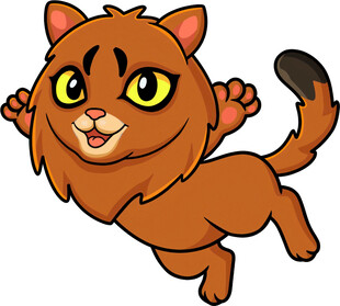 跳跃的可爱橘猫