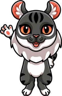 可爱挥手猫咪卡通形象