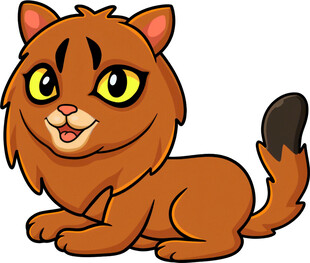 可爱棕色猫咪卡通形象