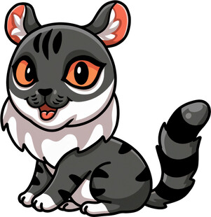 可爱灰黑猫咪卡通形象