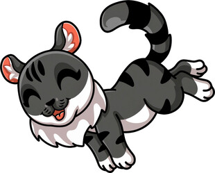 跳跃的萌态黑猫