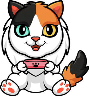 三色萌猫开心玩平板