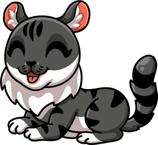 可爱灰黑猫咪开心趴卧