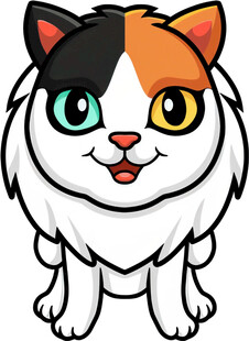 三色萌猫卡通形象