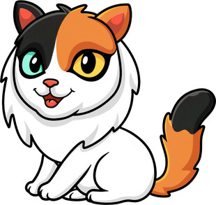 可爱三色猫咪卡通形象